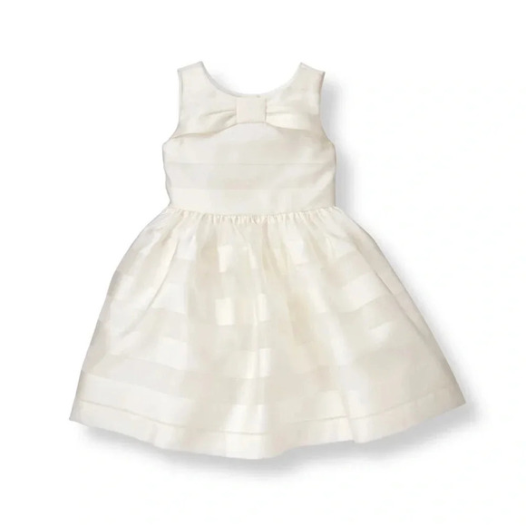 Janie and Jack Special Occasion dress ivory stripe organza sleeveless 3 years - Picture 1 of 11